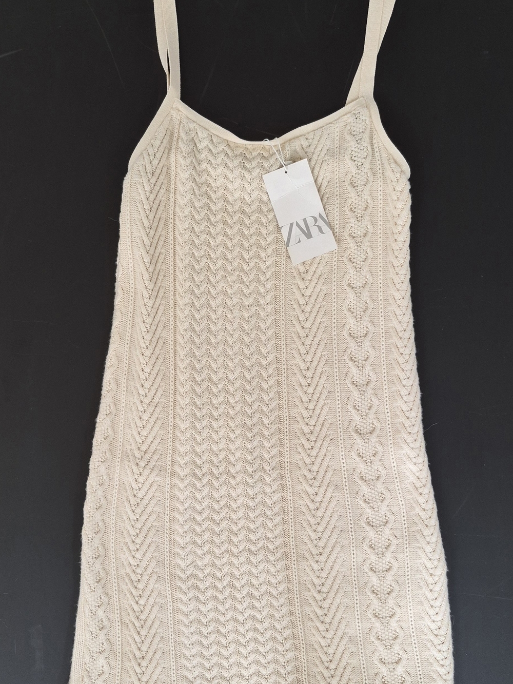 Zara Cream Knit Dress, Size Medium